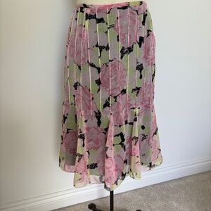 Kate Hill pink/black floral skirt